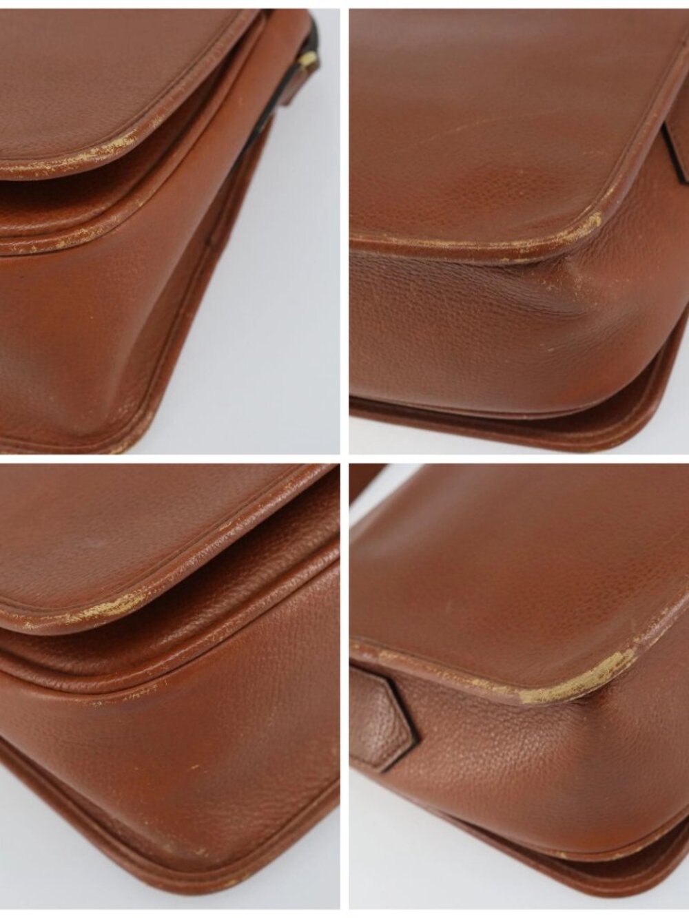 SAINT LAURENT Shoulder Bag Leather Brown Gold Auth BA9512 - Picture 14 of 16